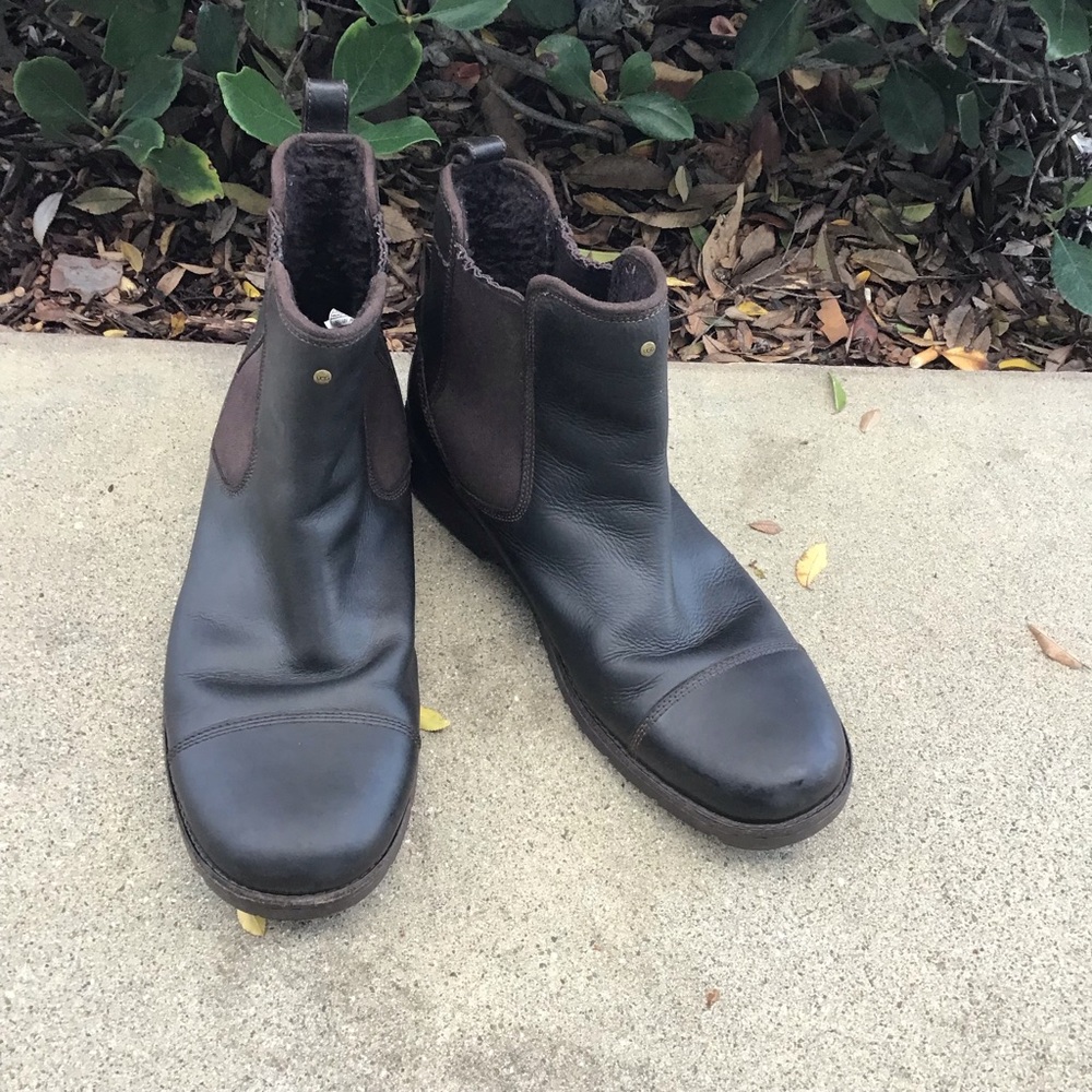 UGG Men's Brown Leather Boots Size 13